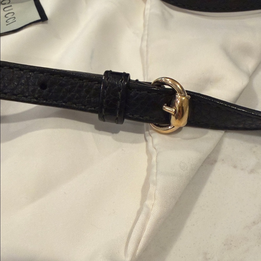 Gucci Soho Disco Black Leather Crossbody Bag With Tassel - Picture 14 of 16
